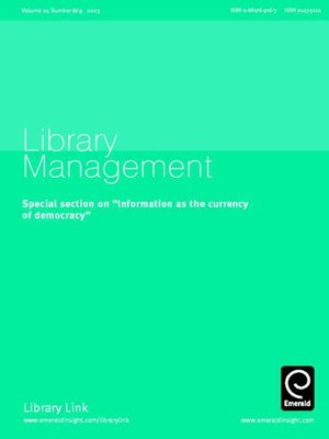 cover image of Library Management, Volume 24, Issue 8 & 9